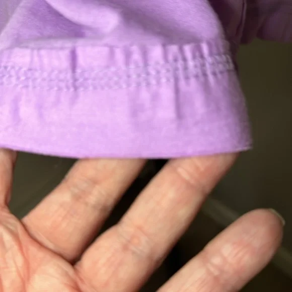 Zenana Top Dark Lavender 1/4 Button down Short Sleeves NWOT - Picture 5 of 10